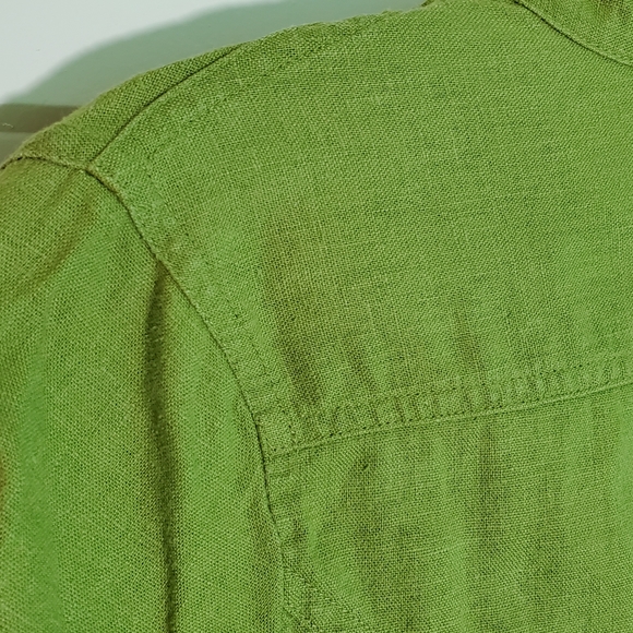 90's Green cropped vintage linen jacket - Picture 9 of 9